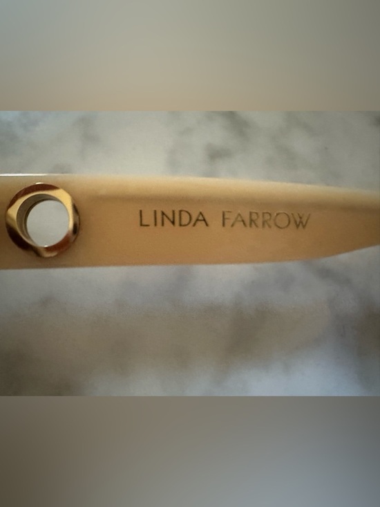 Linda Farrow Perry D Frame Sunglasses White Acetate Oversized MSRP $540 main image 11
